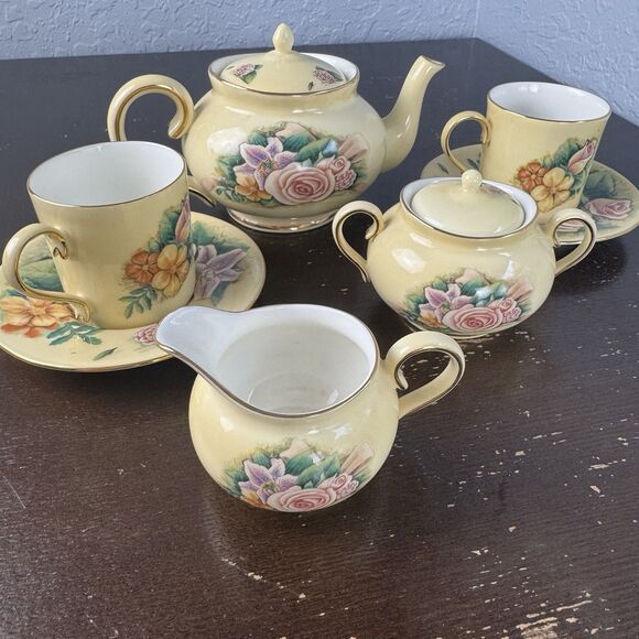 Other - Hour Of Power Genuine Bone China Tea Set Service Pot Creamer Sugar Bowl Cups